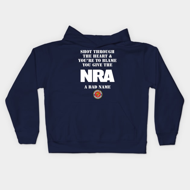 Shot Through The Heart NRA Kids Hoodie by Rebus28